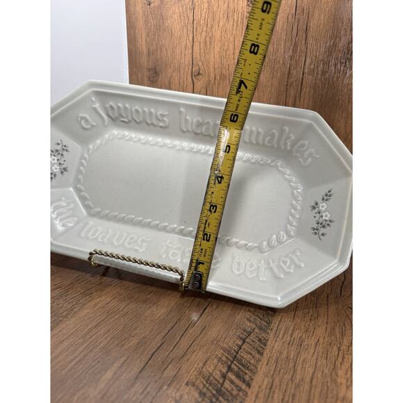 Pfaltzgraff Stoneware Heirloom "A Joyous Heart" Bread Tray Vintage 70s - Picture 3 of 4